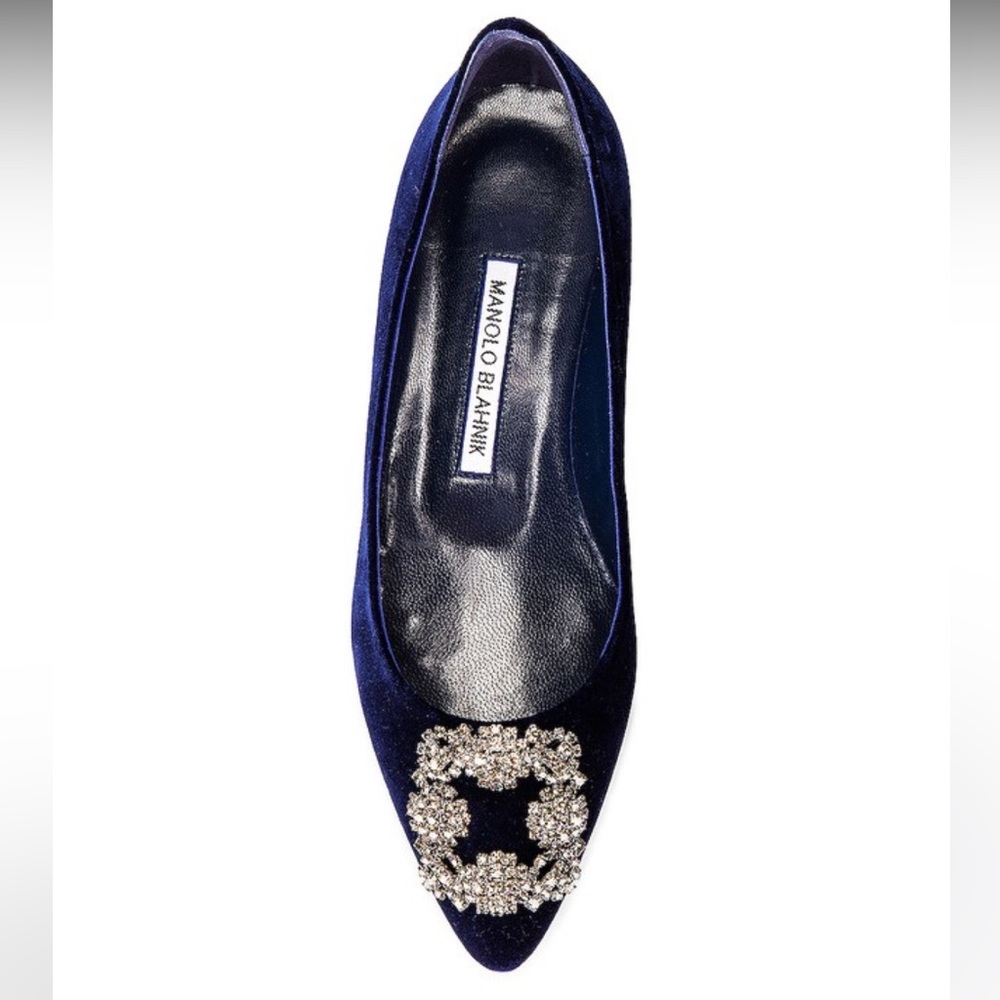 Manolo Blahnik Hangisi Velvet Flat size 41